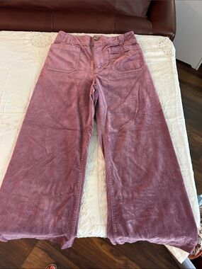 Maeve Wide-Leg Velvet Pants in Dusty Rose sz 27